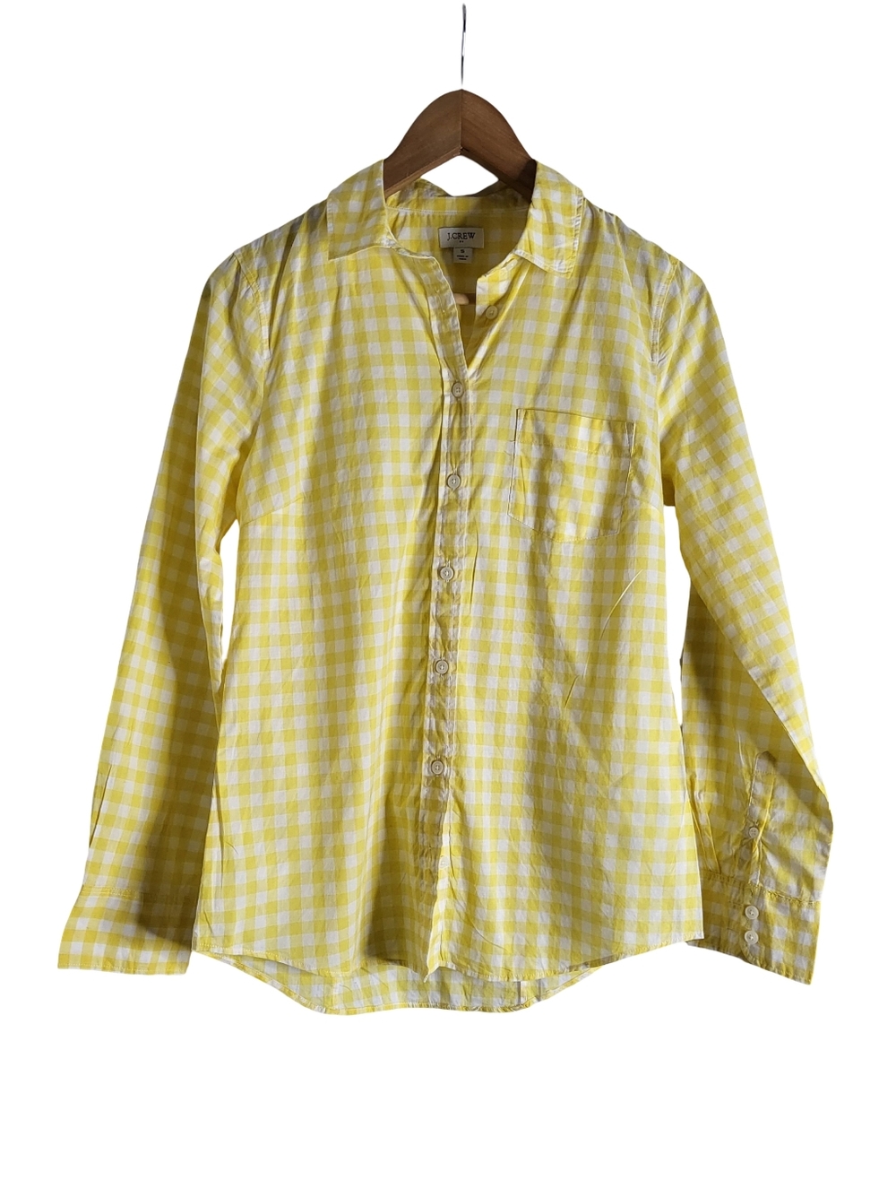 J. Crew Yellow Gingham Button-Down Shirt